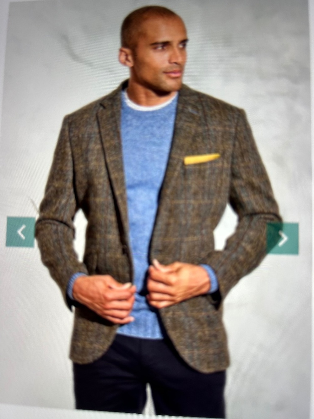 Harris Tweed herringbone men sport jacket blazer 34-36S Mint vtg condition